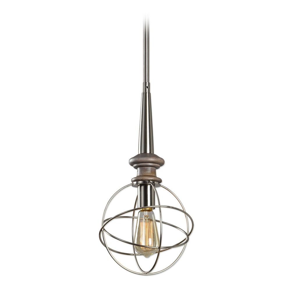 Mid Century Modern Mini Pendant Light Brushed Nickel Amira By Uttermost Lighting Mid Century Modern Mini Pendant Light Brushed Nickel Amira By