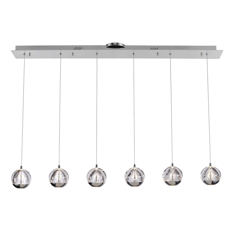 Chrome Led Multi Light Pendant With 6 Lights 1674 26 Destination Design Classics Lighting Chrome Led Multi Light Pendant With 6 Lights 1674 26