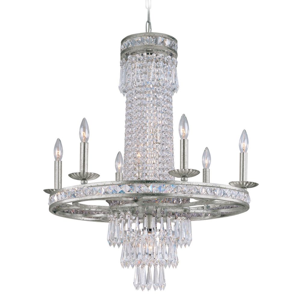 Crystal Chandelier In Olde Silver Finish 5266 Os Cl Mwp Crystorama Lighting Crystal Chandelier In Olde Silver Finish 5266 Os Cl Mwp