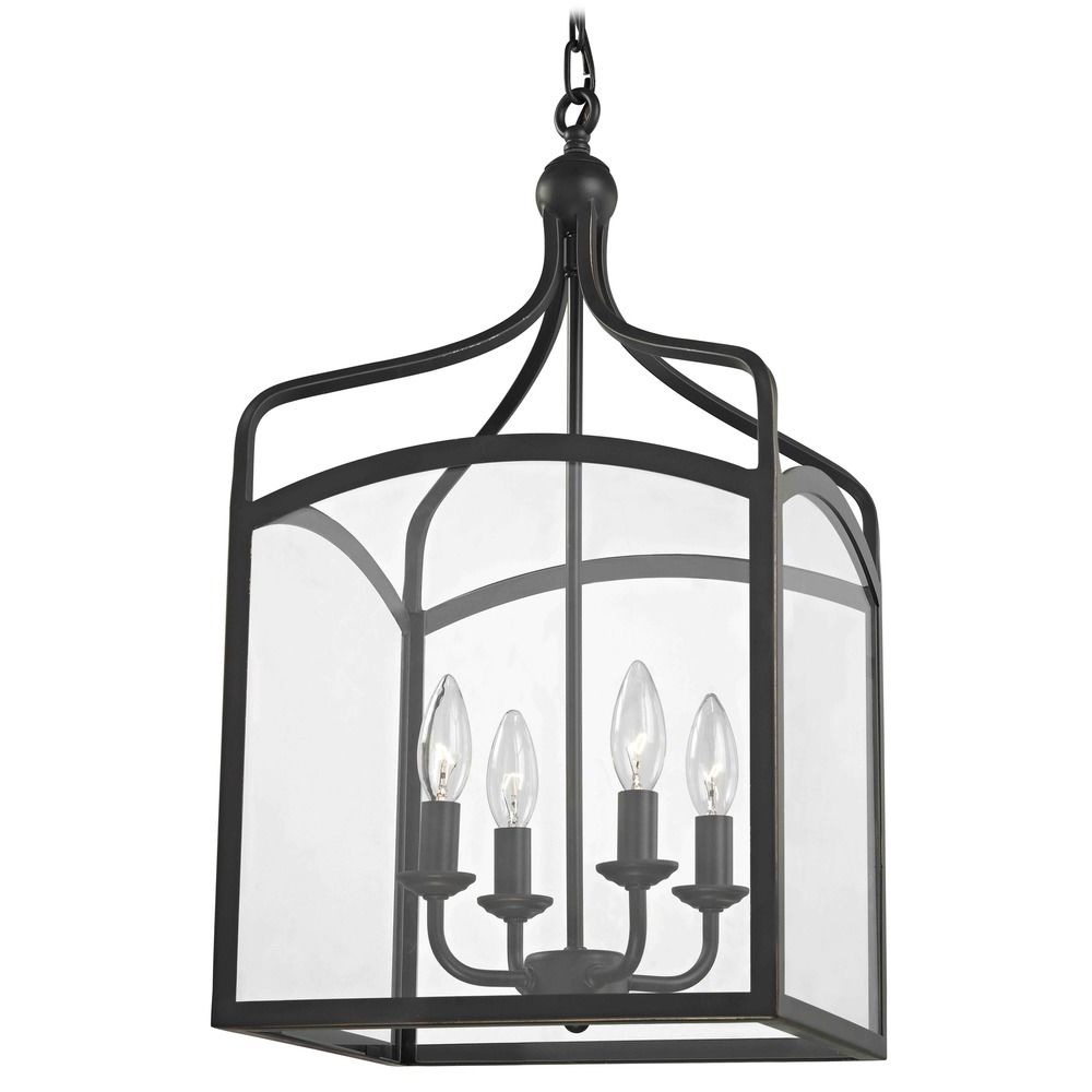 Preston Large Square Lantern Pendant Entryway Light 874 78