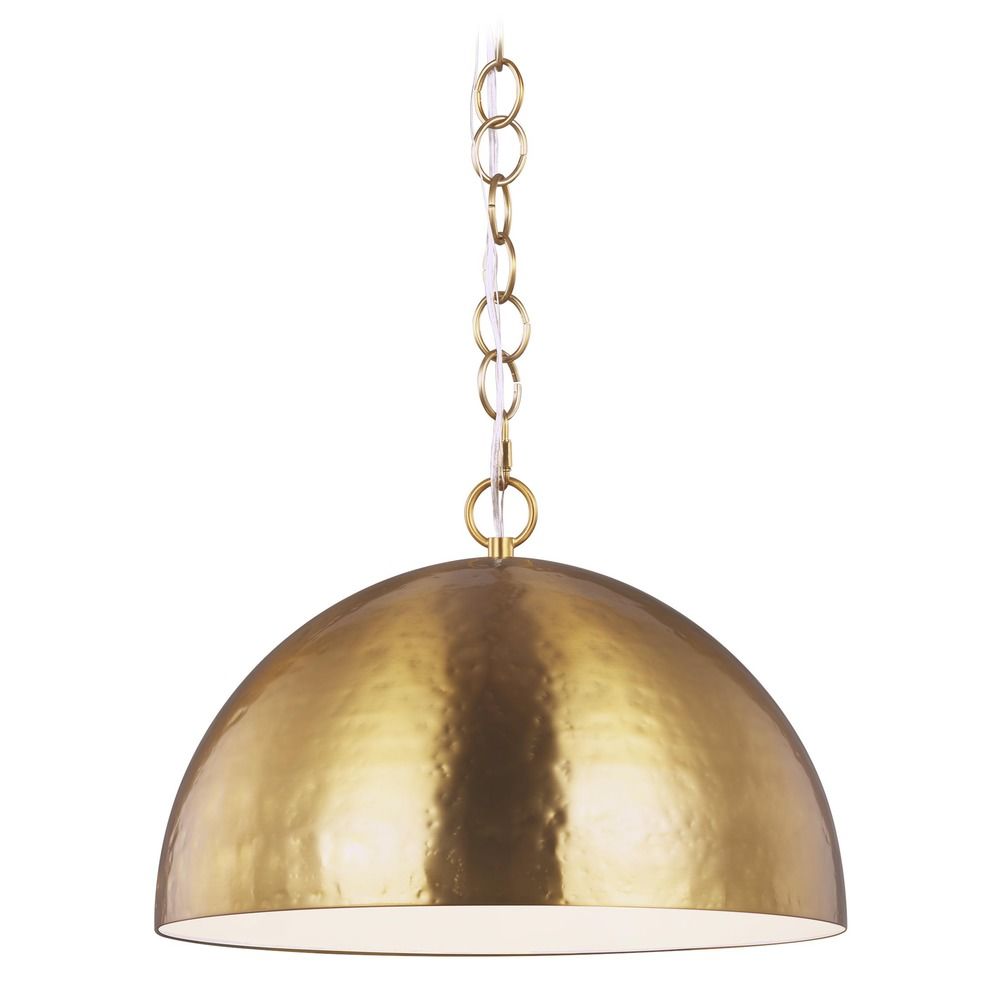 ED Ellen DeGeneres 24 Inch Whare Burnished Brass Hammered Dome Pendant by Visual Comfort Studio at Destination Lighting