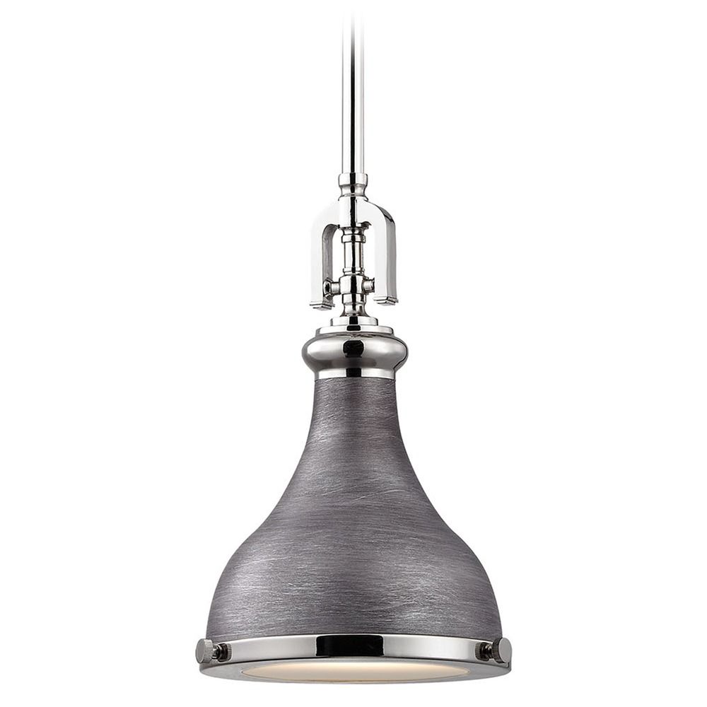 Farmhouse Mini Pendant Light Polished Nickel Zinc Rutherford By Elk Lighting At Destination