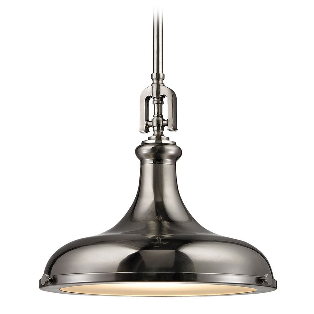 Elk Lighting Rutherford Brushed Nickel Pendant Light With Bowl Dome Shade At Destination