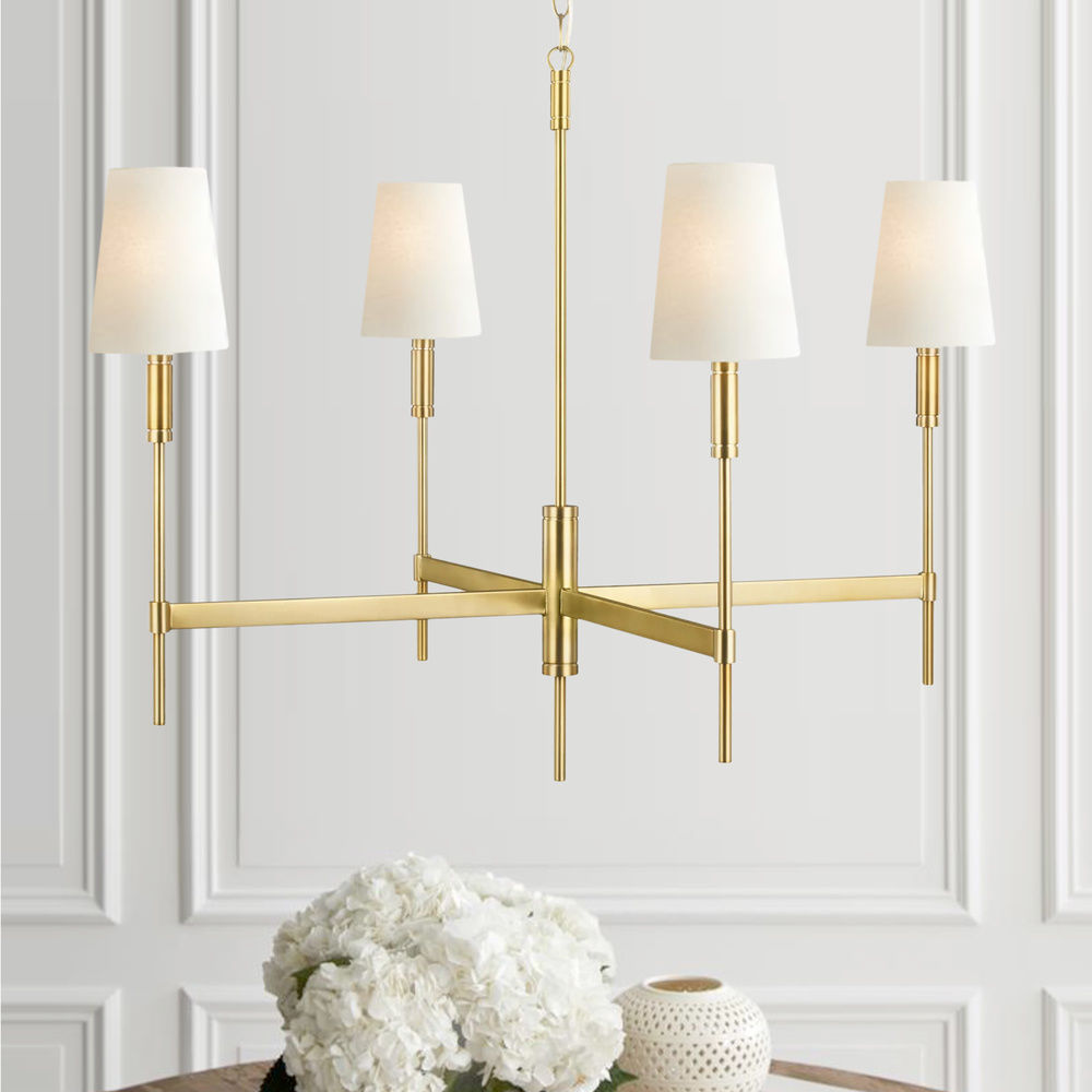 Thomas OBrien 36-Inch Beckham Classic Burnished Brass Chandelier by Visual  Comfort Studio at Destination Lighting