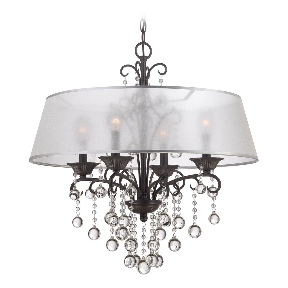 Drum Pendant Light With White Shades In French Bronze Finish Quoizel Lighting Drum Pendant Light With White Shades In French Bronze Finish Cre5004fr Hover Or To Zoom