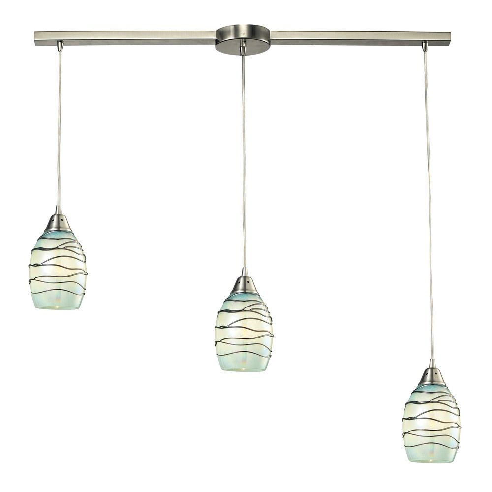 Multi Light Pendant With Mint Green Glass And 3 Lights 31348 Elk Lighting Multi Light Pendant With Mint Green Glass And 3 Lights 31348