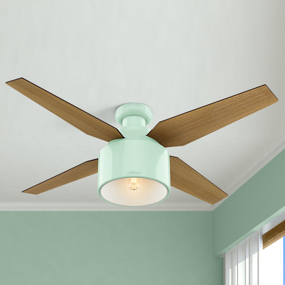 Hunter Fan Company Cranbrook Low Profile Mint Led Ceiling Fan With