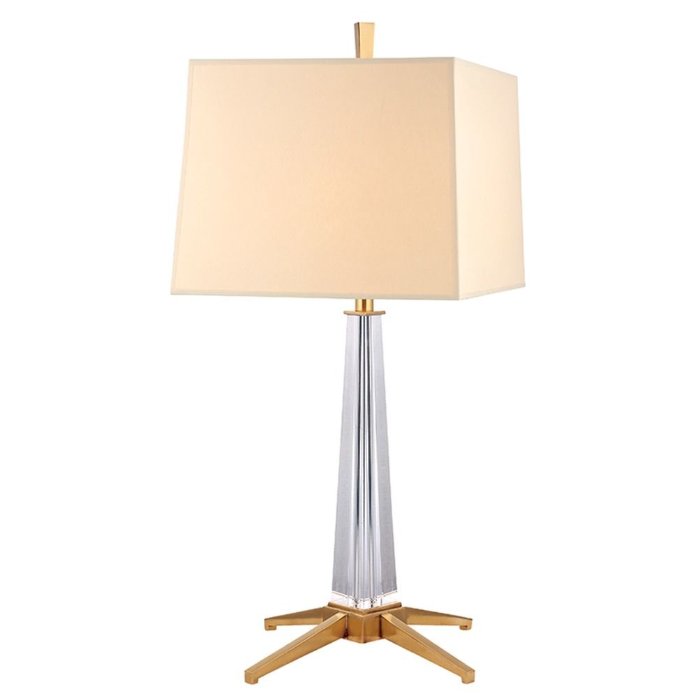 Hindeman 1 Light Table Lamp Square Shade Aged Brass L387 Agb Image