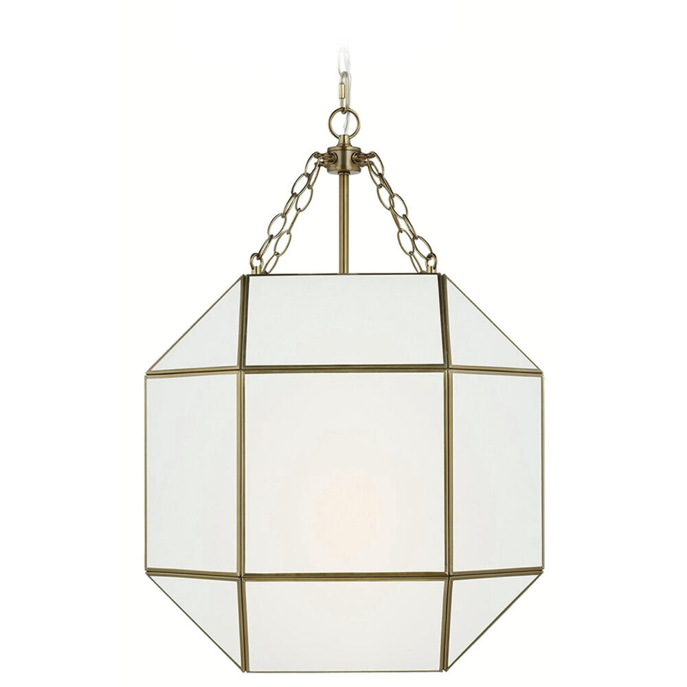 Visual Comfort Studio Collection Morrison Satin Brass Pendant Light with  Octagon Shade at Destination Lighting