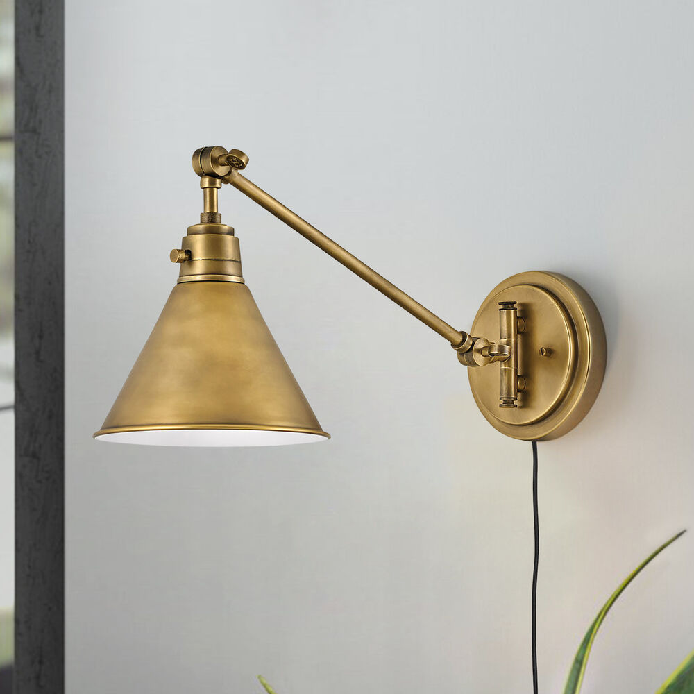 10.25-Inch Heritage Brass Swing Plug and Cord Wall Lamp by Hinkley Lighting | 3690HB | Lighting