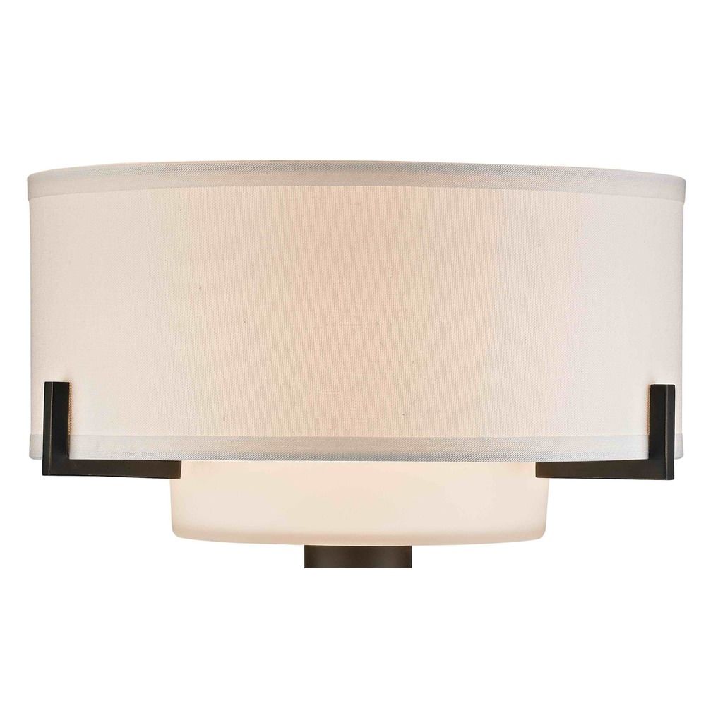 Bronze Table Lamp With White Drum Shade At Destination Lighting