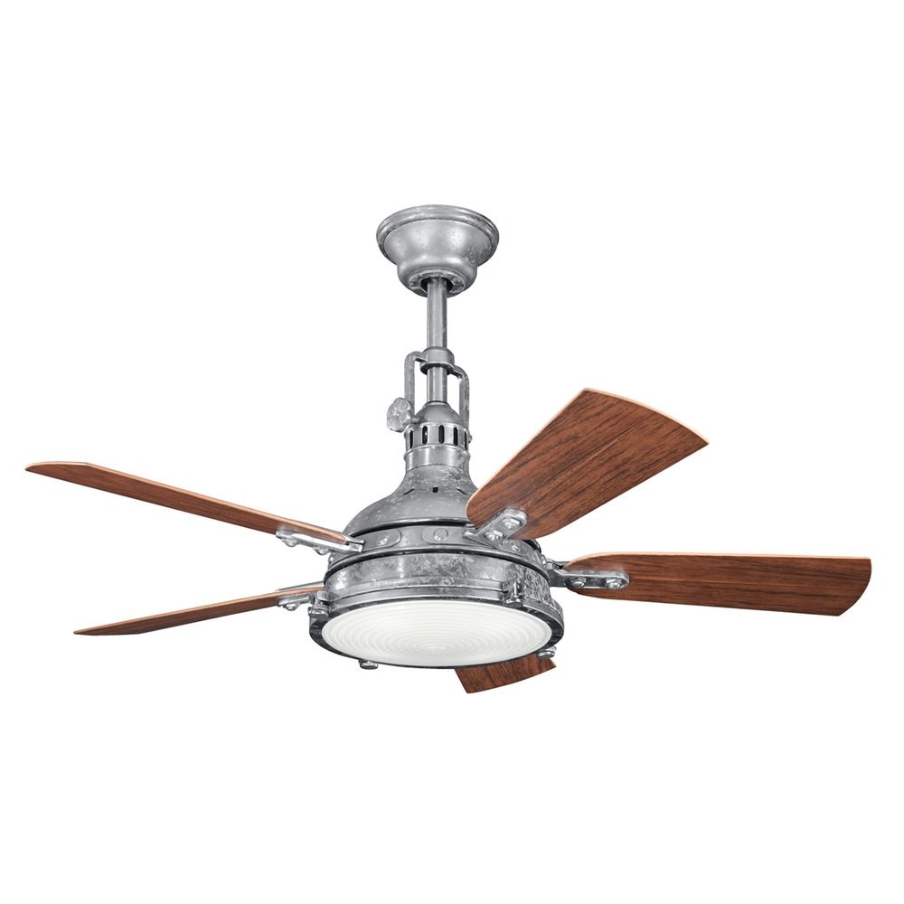 Prismatic Glass Ceiling Fan With Light Galvanized Steel Kichler Lighting At Destination Lighting