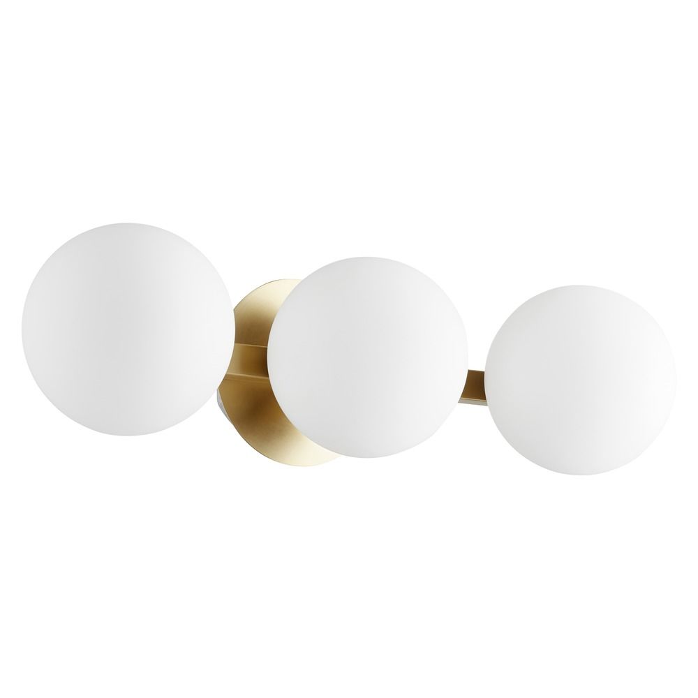 Quorum 539 3 80 Three Light Vanity Aged Brass