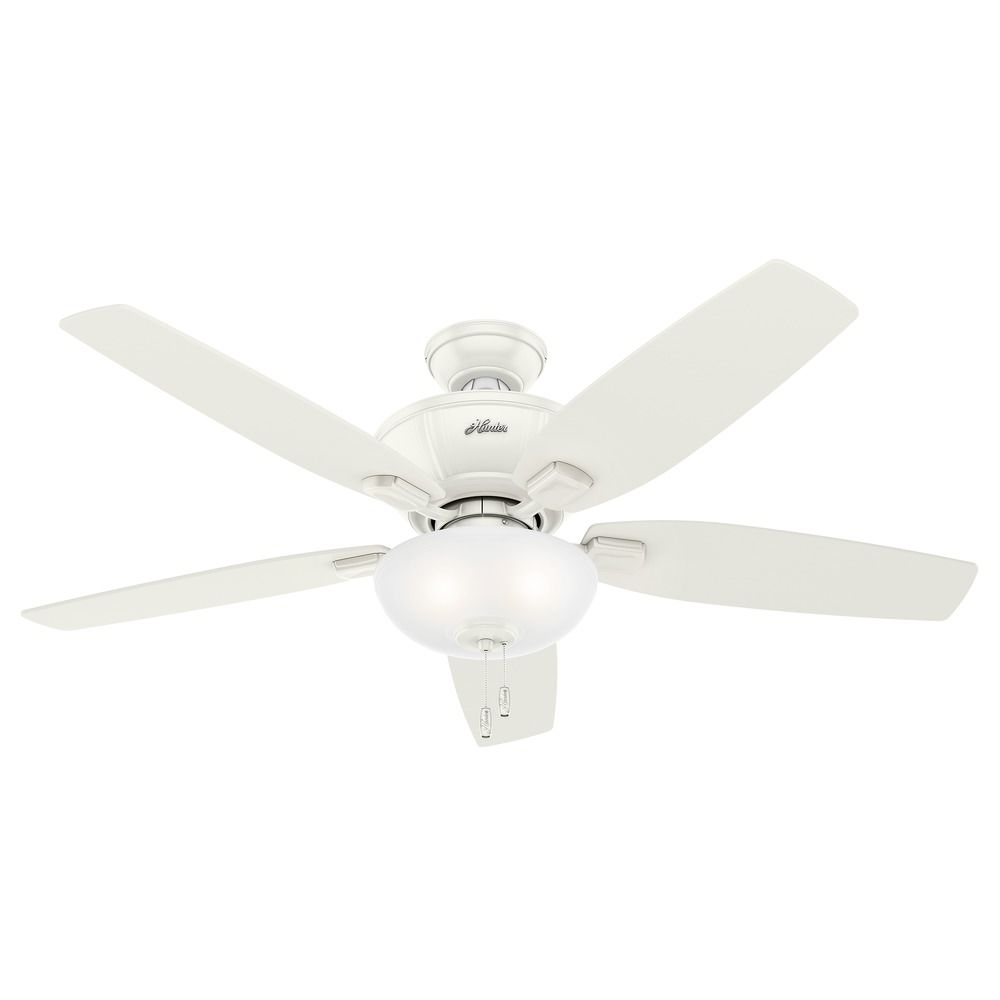 Hunter 52 Inch Kenbridge Fresh White Ceiling Fan With Light 53375 Hunter Fan Company 52 Inch Kenbridge Fresh White Ceiling With Light 53375