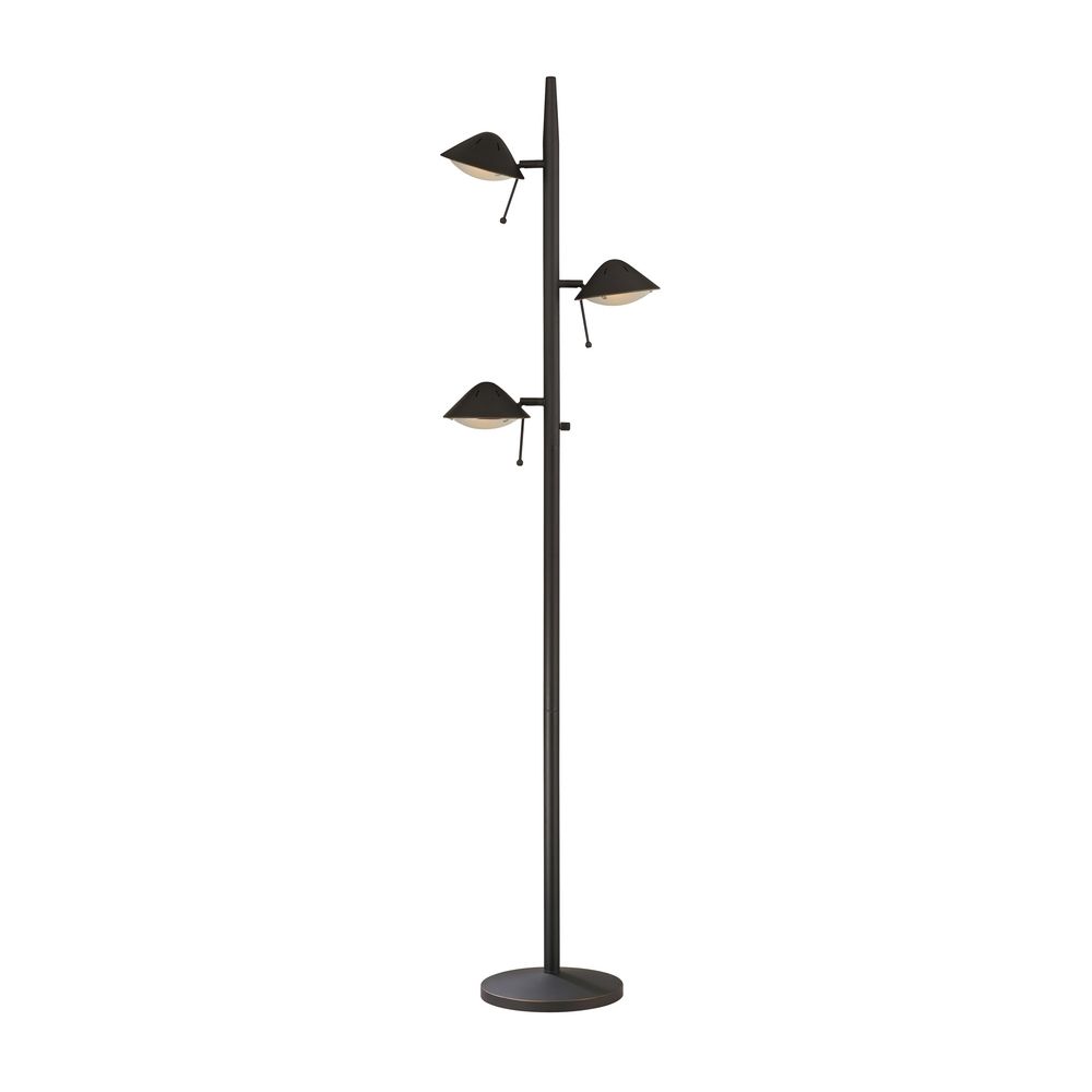 Adjustable Bronze Floor Tree Lamp With Three Lights Jf 885 78