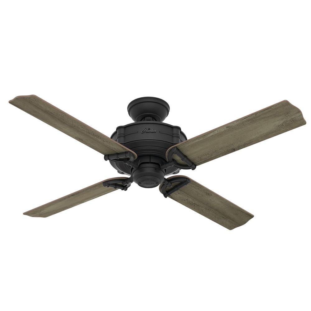 Hunter 52 Inch Natural Iron Remote Controlled Ceiling Fan Without Light At Destination Lighting