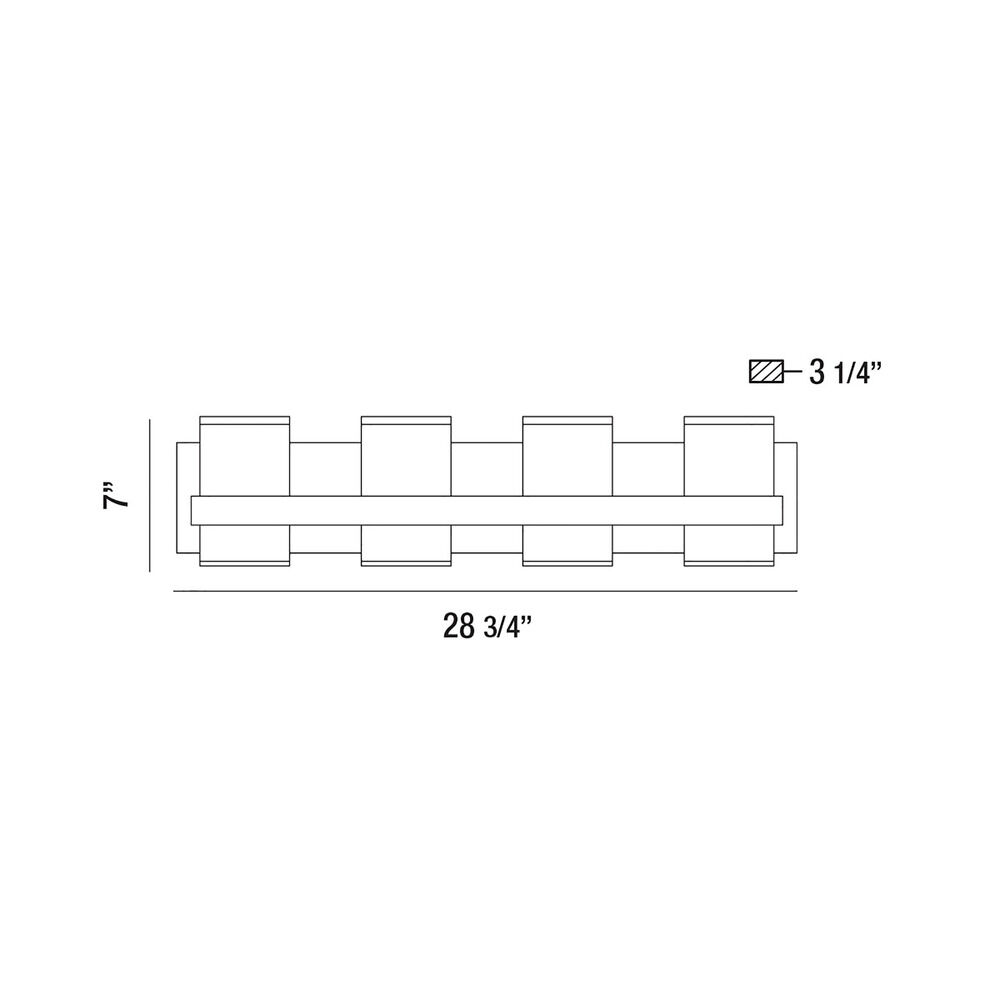 Cambridge 29-Inch LED Bath Light in Chrome by Eurofase Lighting 35656-012  Destination Lighting