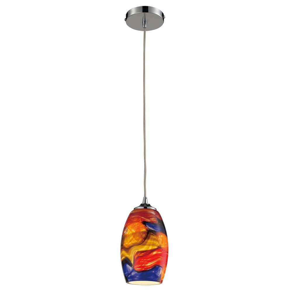 Modern Led Mini Pendant Light With Multi Color Glass 31339 1 Led