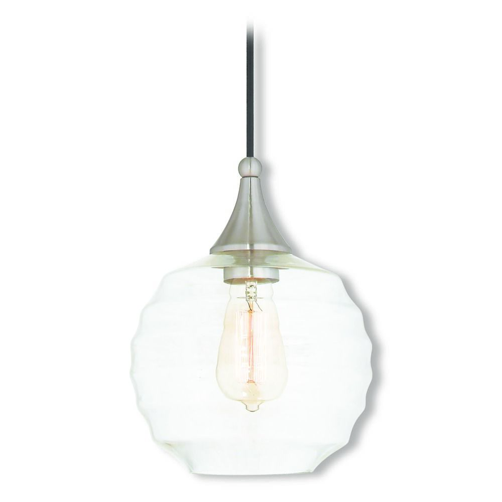 Livex Lighting Art Gl Mini Pendant Brushed Nickel Livex Lighting Art Gl Mini Pendant Brushed Nickel Light With Globe
