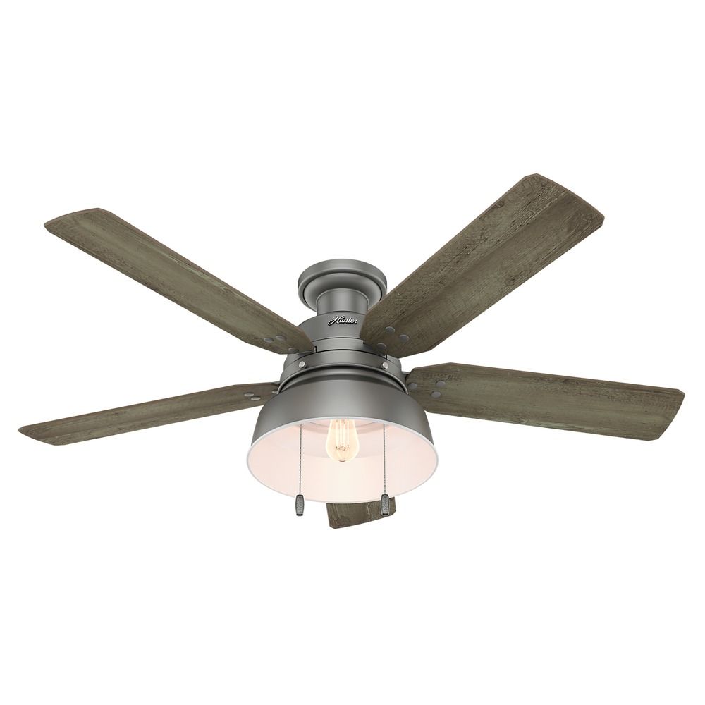 Hunter 52-Inch Matte Silver LED Ceiling Fan with Light ...