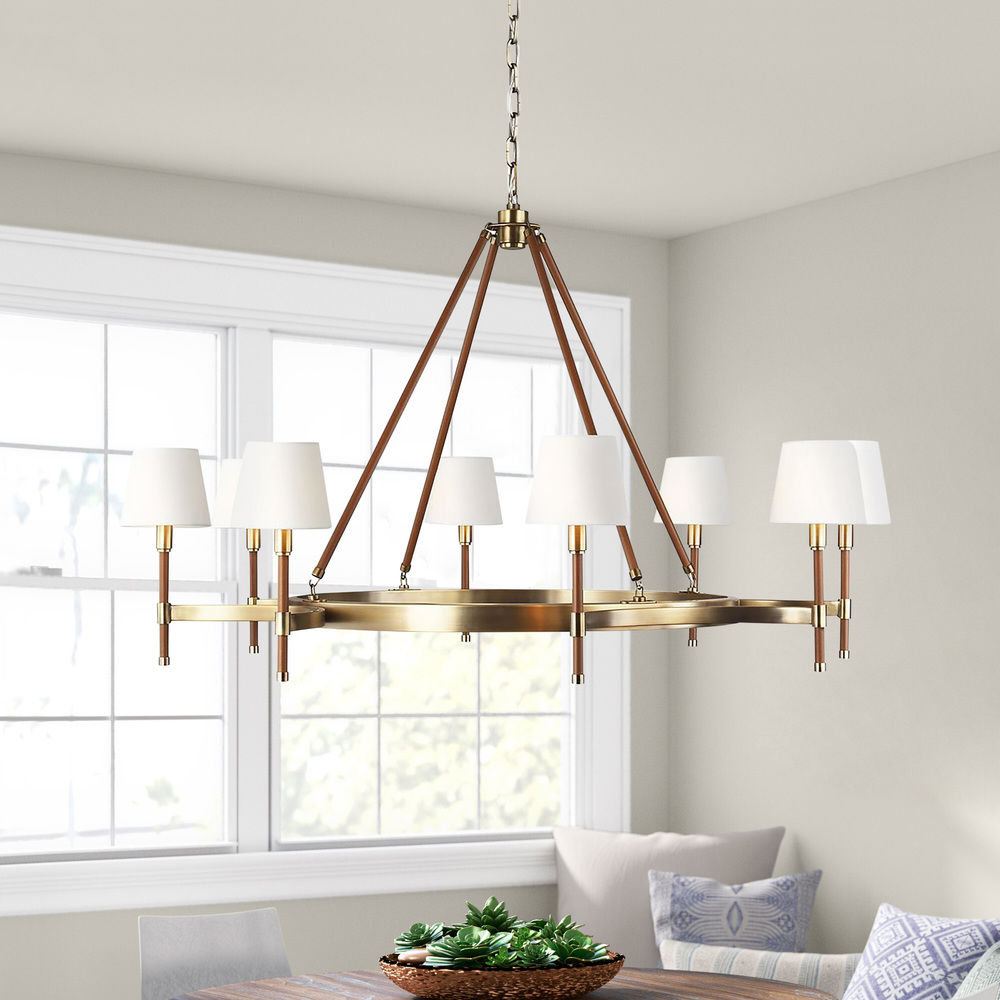 Lauren Ralph Lauren Katie Time Worn Brass & Saddle Leather Chandelier by  Visual Comfort Studio | LC1018TWB | Destination Lighting