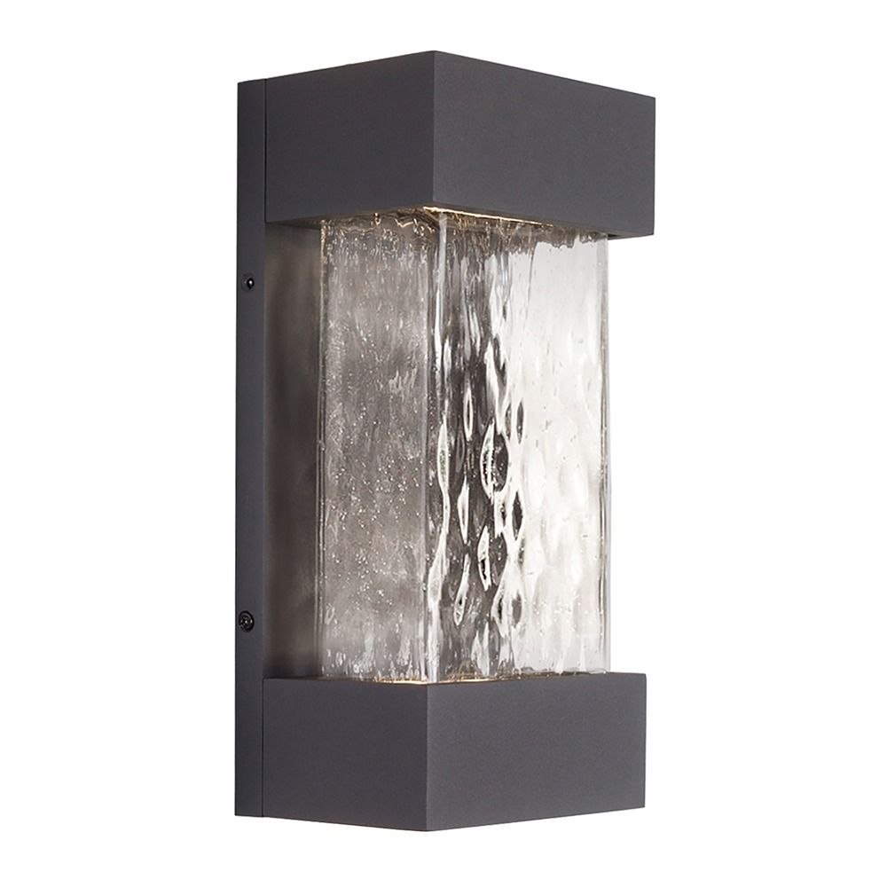 Modern Graphite LED Outdoor Wall Light with Art Glass 3000K 1540LM - 1