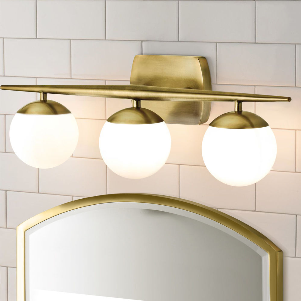 Midcentury Bathroom Sconce Brass 3, Mid Century Modern Bathroom Lighting