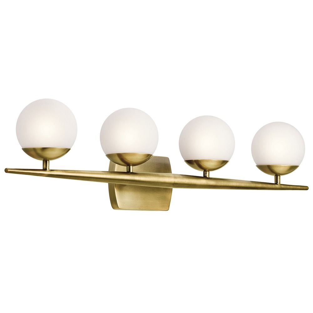 Mid Century Modern Bathroom Light Brass Jasper By Kichler Lighting