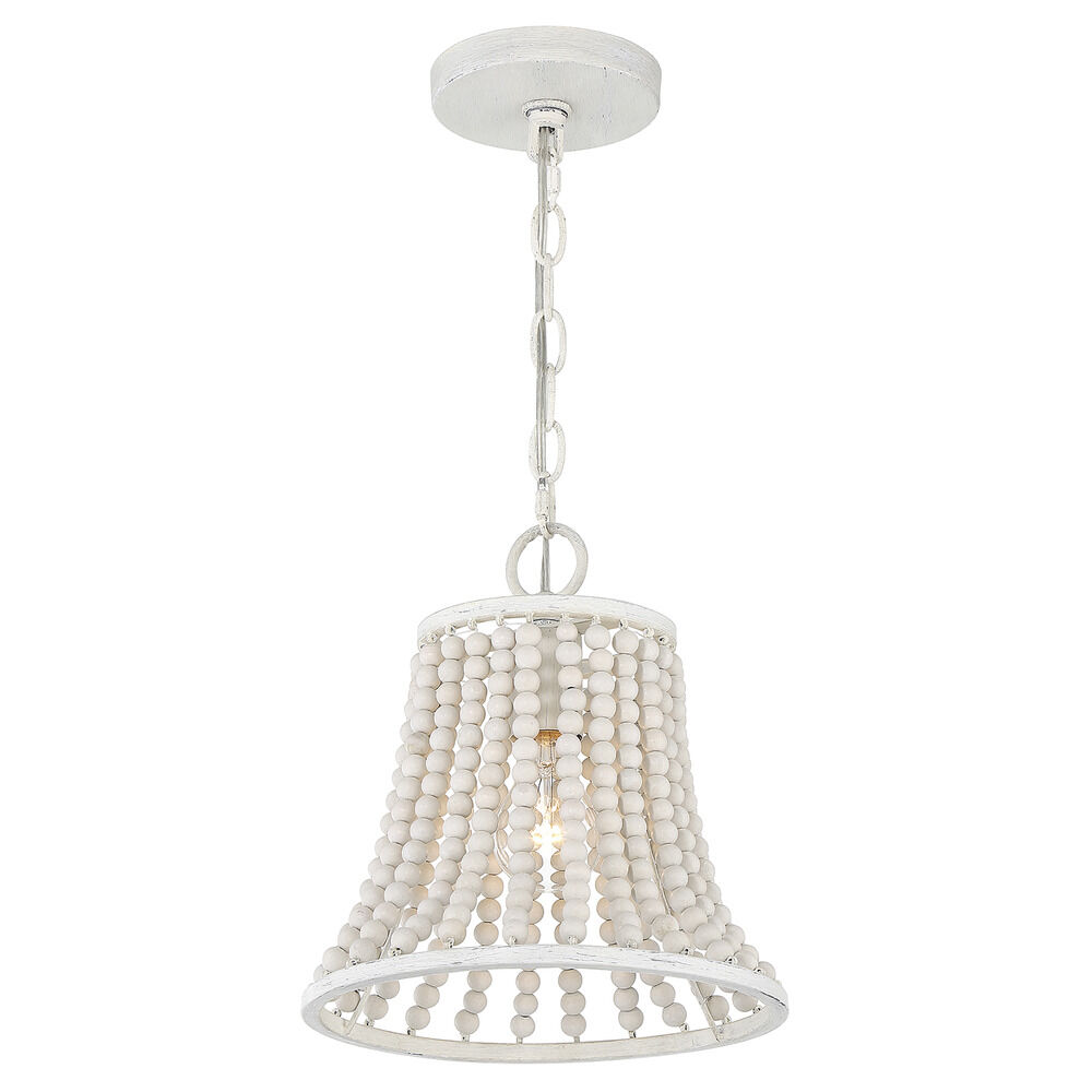 White beaded pendant light discount