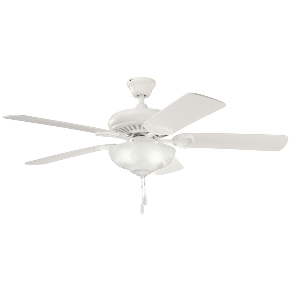 Kichler Ceiling Fan With Light Kit In Satin Natural White Finish