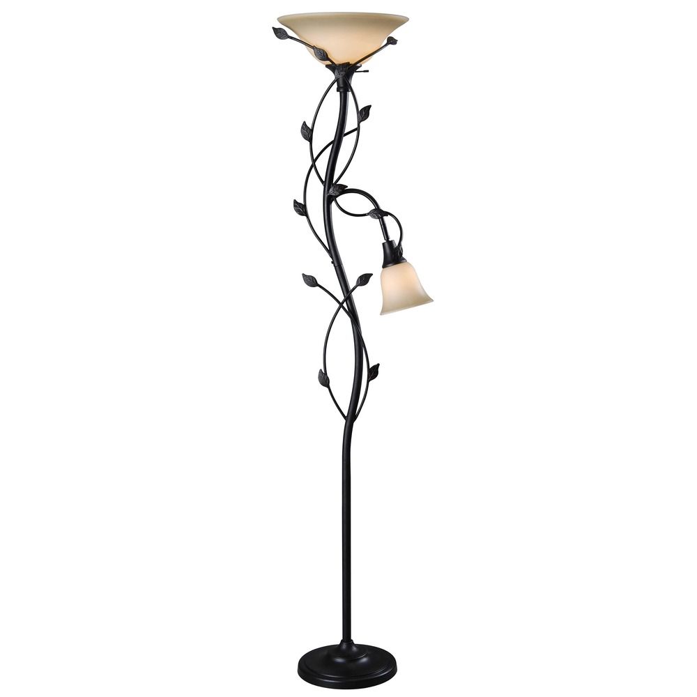 Torchiere Lamp With Amber Glass In Oil Rubbed Bronze Finish Kenroy Home Lighting Torchiere Lamp With Amber Glass In Oil Rubbed Bronze Finish 32241orb