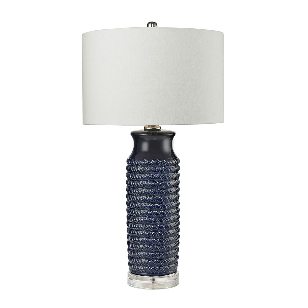 Dimond Lighting Navy Blue Table Lamp with Drum Shade | D2594