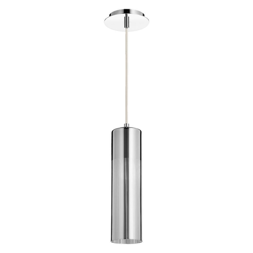 Quorum Lighting Chrome MiniPendant Light with Cylindrical Shade 837