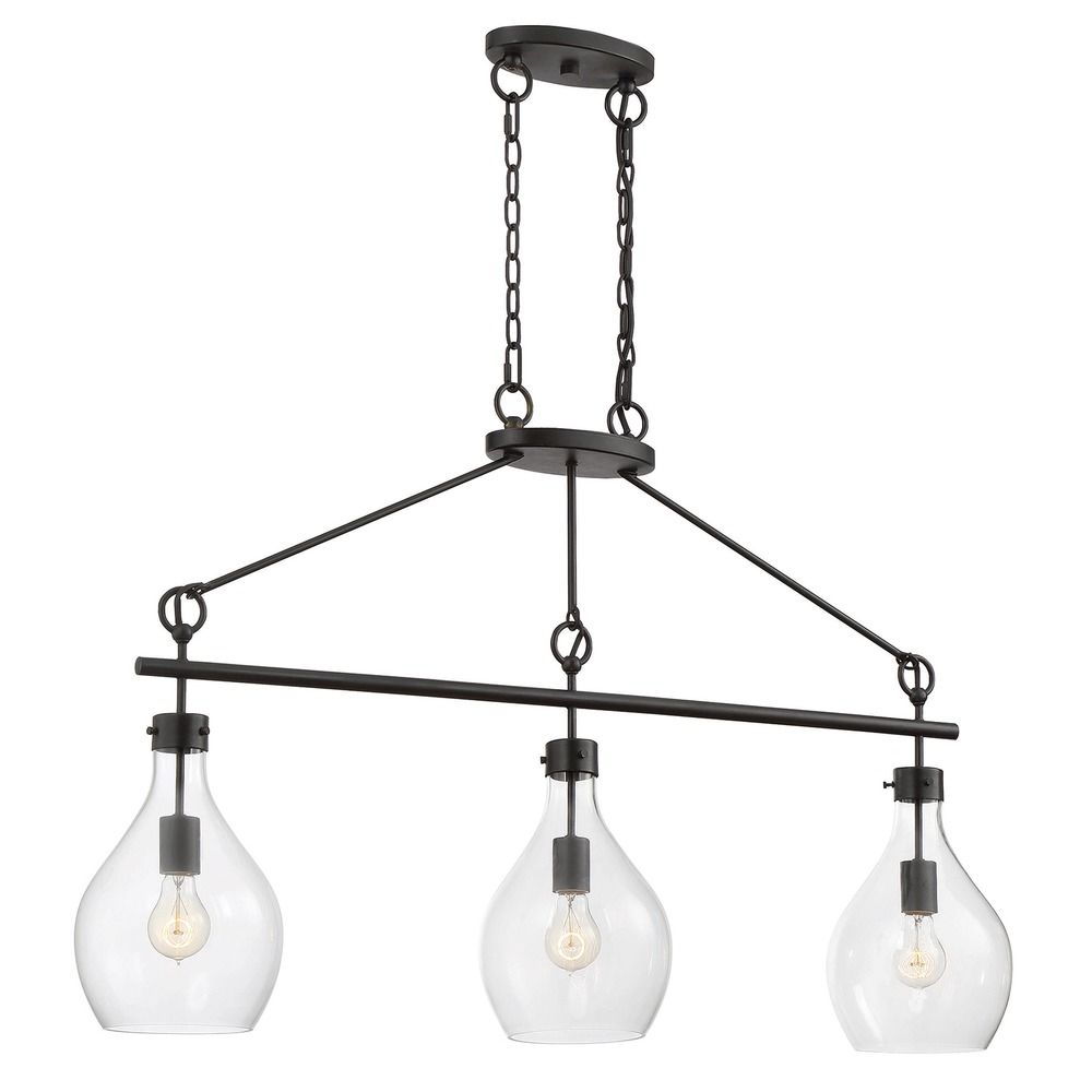 Savoy House Lighting Pulaski Oiled Bronze Island Light with Bowl / Dome