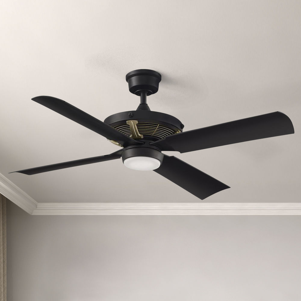 Fanimation Fans Pickett Black Led Ceiling Fan With Light Pickett Black Led Ceiling Fan