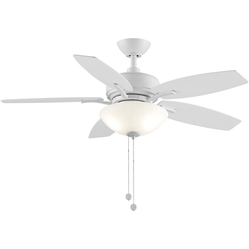 Fanimation Fans Aire Deluxe Matte White Led Ceiling Fan With Light At Destination Lighting