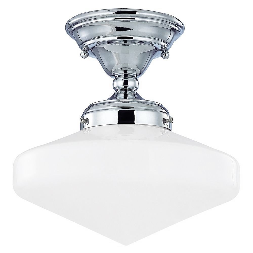 10Inch Schoolhouse Ceiling Light in Chrome Finish FAS26 / GE10