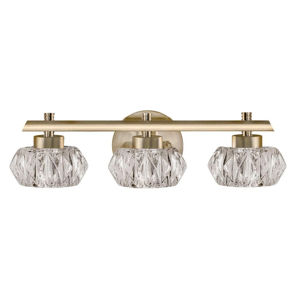 Modern Vintage Brass Led Bathroom Light With Clear Shade 3000k 1200lm At Destination Lighting