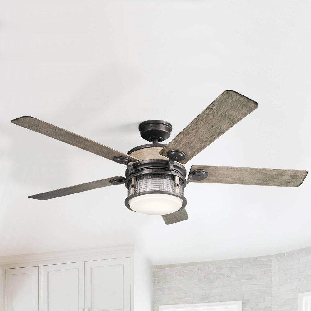 60 Inch 5 Blade Led Ceiling Fan With Light Anvil Iron By Kichler