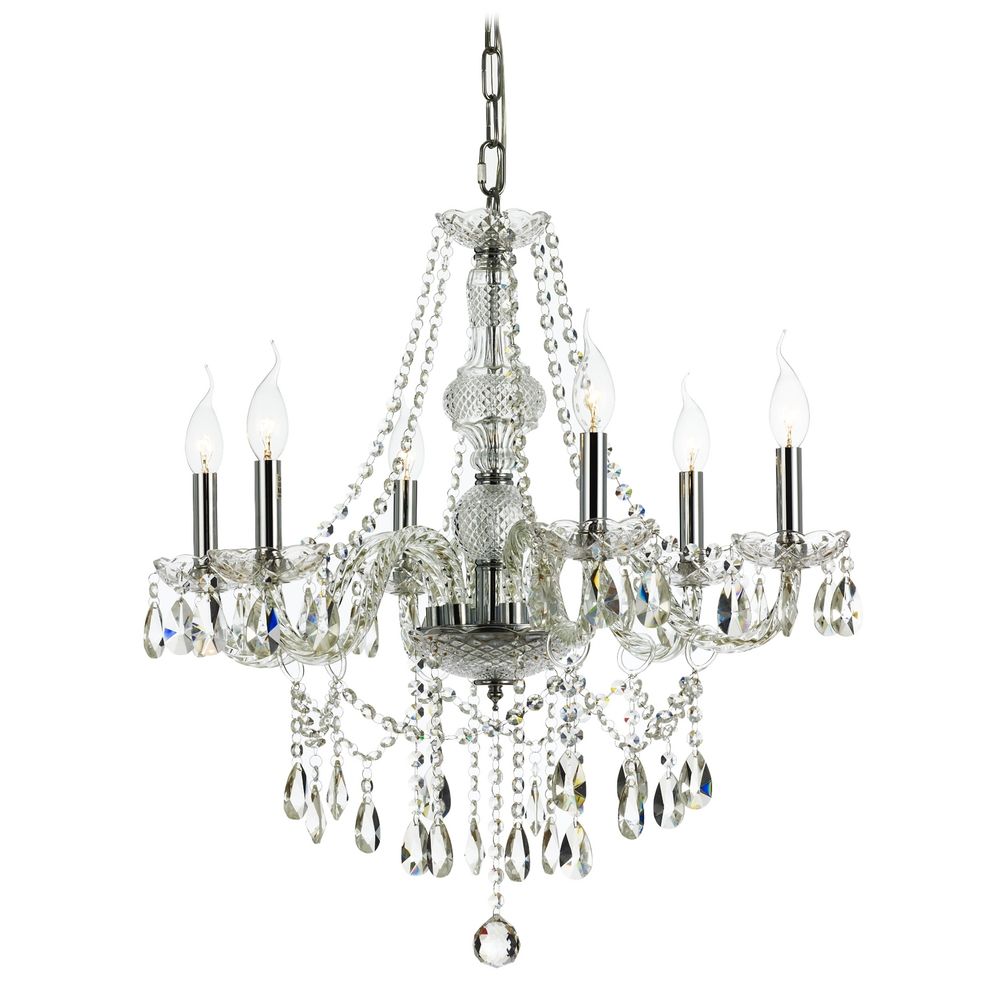 6-Light Crystal Chandelier in Chrome | 2251 | Destination Lighting