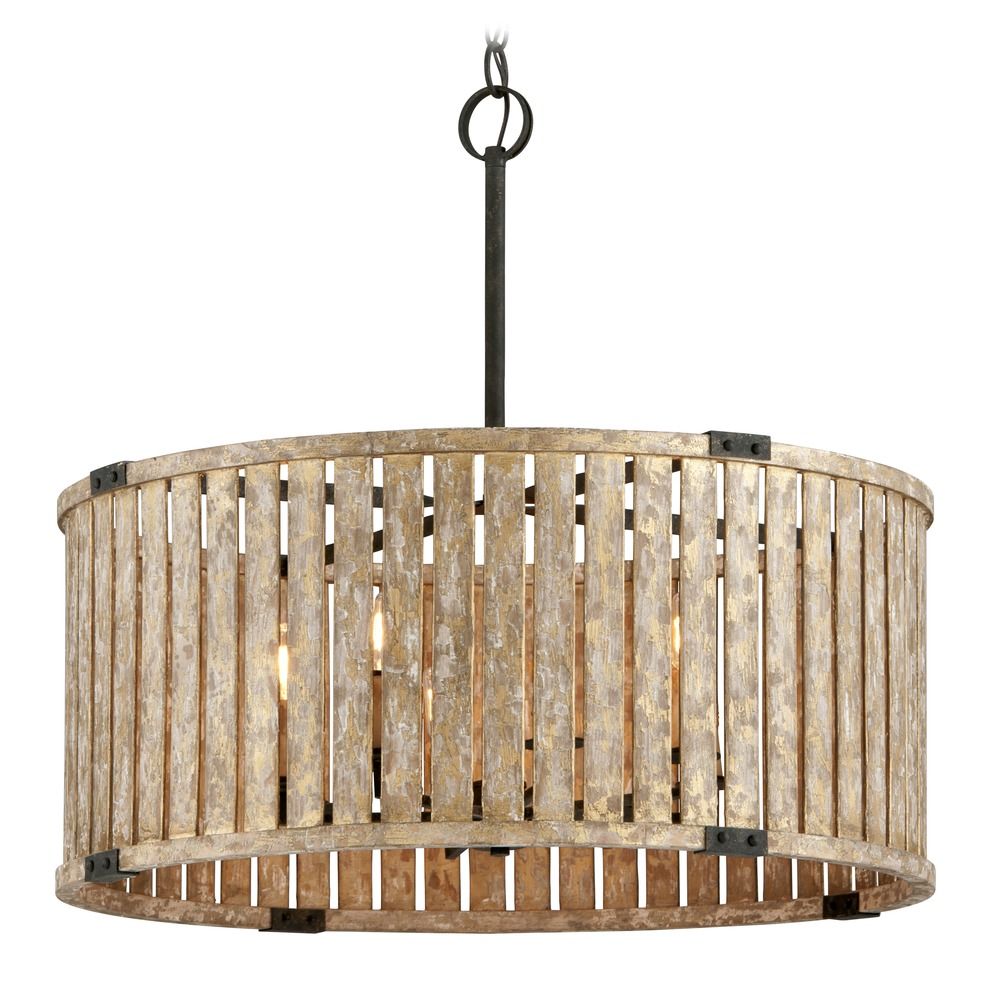 Troy Lighting Stix Antique Gold Leaf Pendant Light With Drum Shade Troy Lighting Stix Antique Gold Leaf Pendant Light With Drum Shade F5337