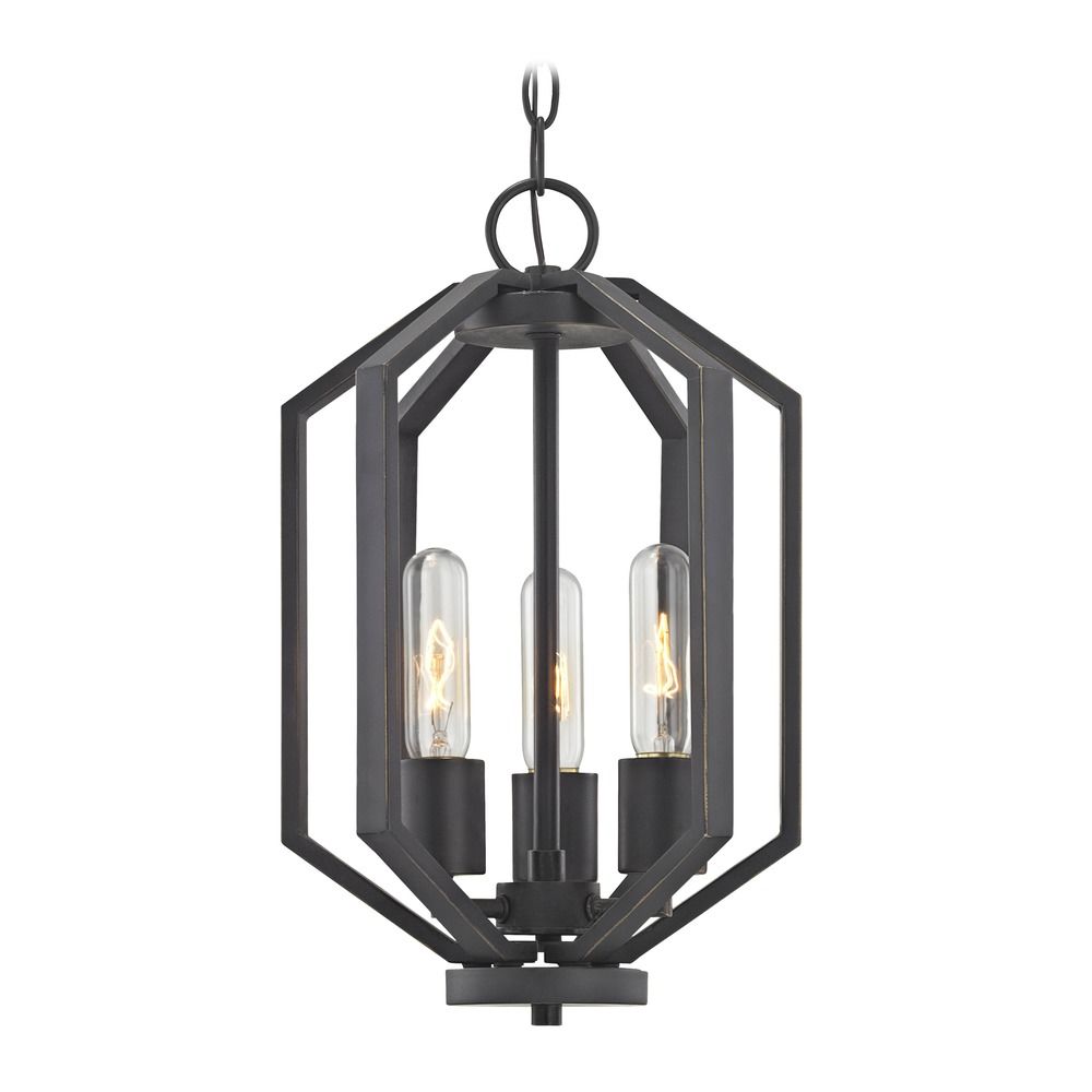 Hexagon 3 Light Chandelier Bronze Finish 1140 78 Destination Shown In Bolivian Bronze Finish Image