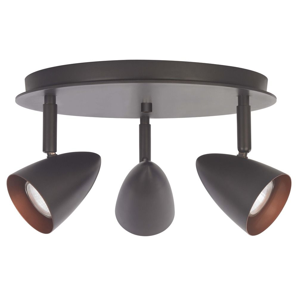 Led Semi Flush Adjule 3 Light Directional Spot Bronze Led Semi Flush Adjule 3 Light Directional Spot Bronze Off