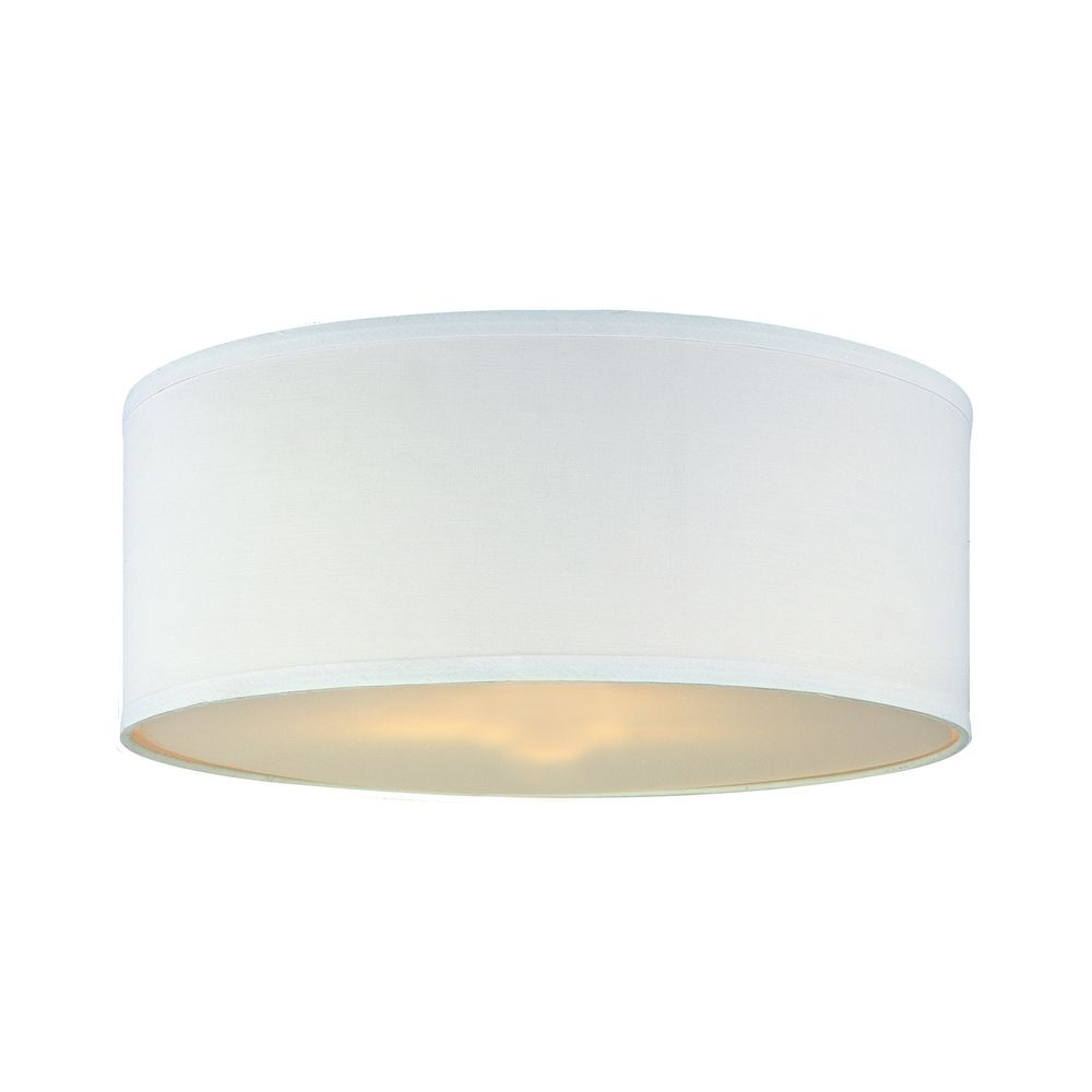 18 Inch Drum Lamp Shade White Linen, Round Lamp Shade White