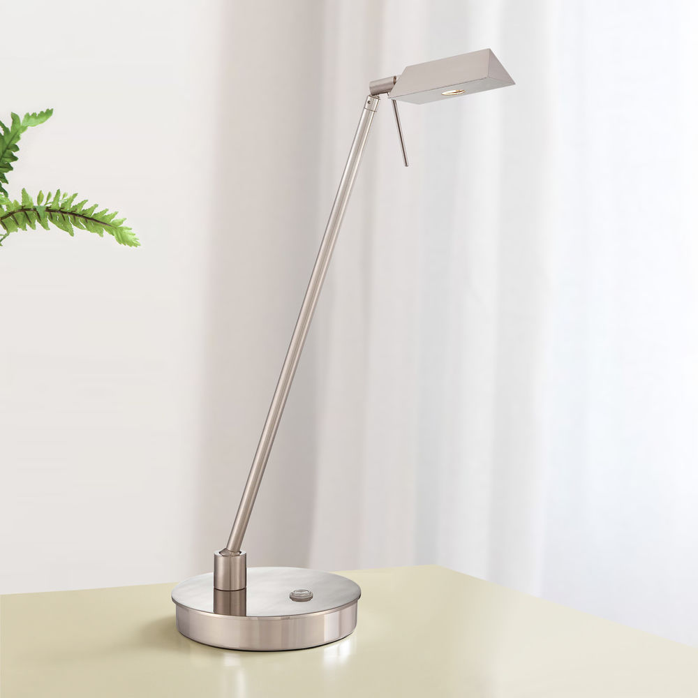 Reading Room LED Desk Lamp in Brushed Nickel by Kovacs