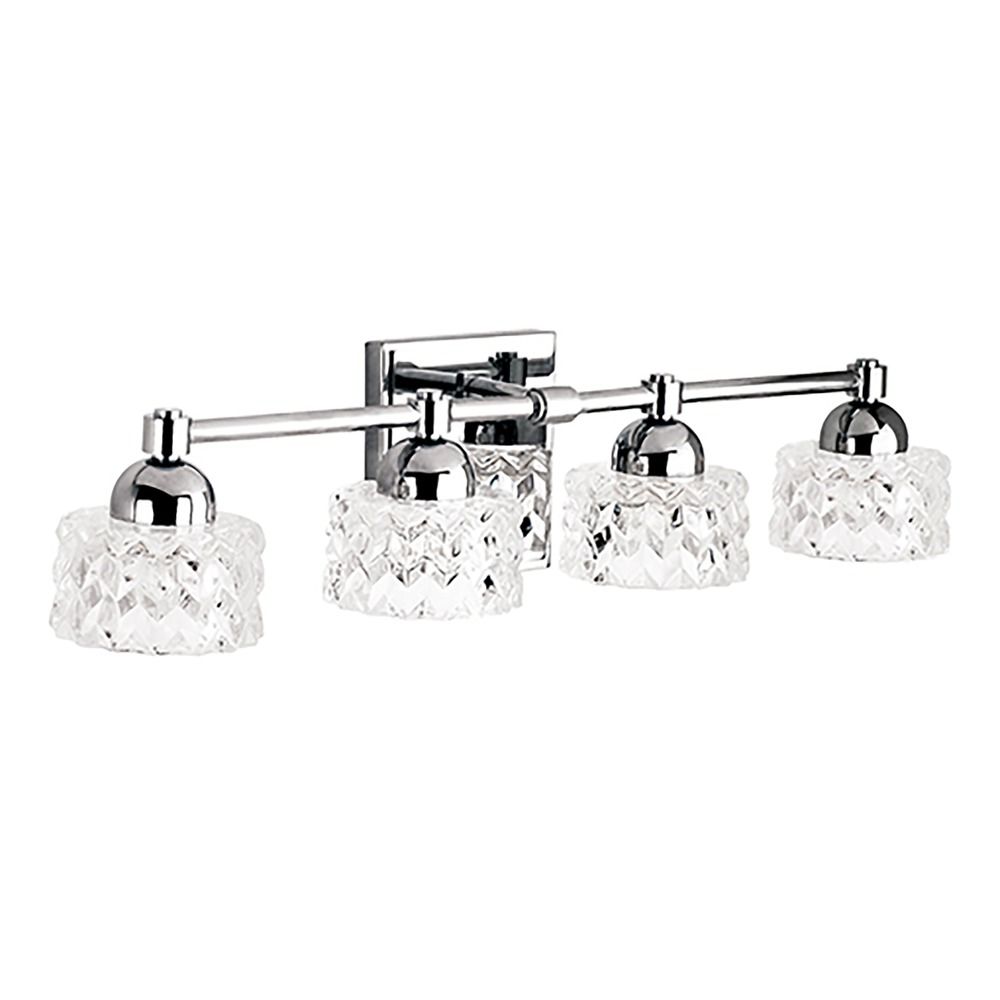 Modern Chrome Led Bathroom Light With Clear Shade 3000k 1600lm At Destination Lighting