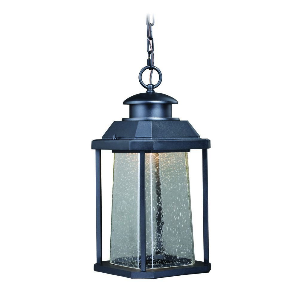 Seeded Glass Led Outdoor Hanging Light Black Vaxcel Lighting T0311 Vaxcel Lighting Seeded Glass Led Outdoor Hanging Light Black T0311