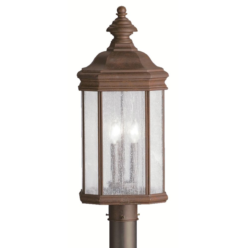 Kichler Post Light with White Glass in Tannery Bronze Finish 9918TZ