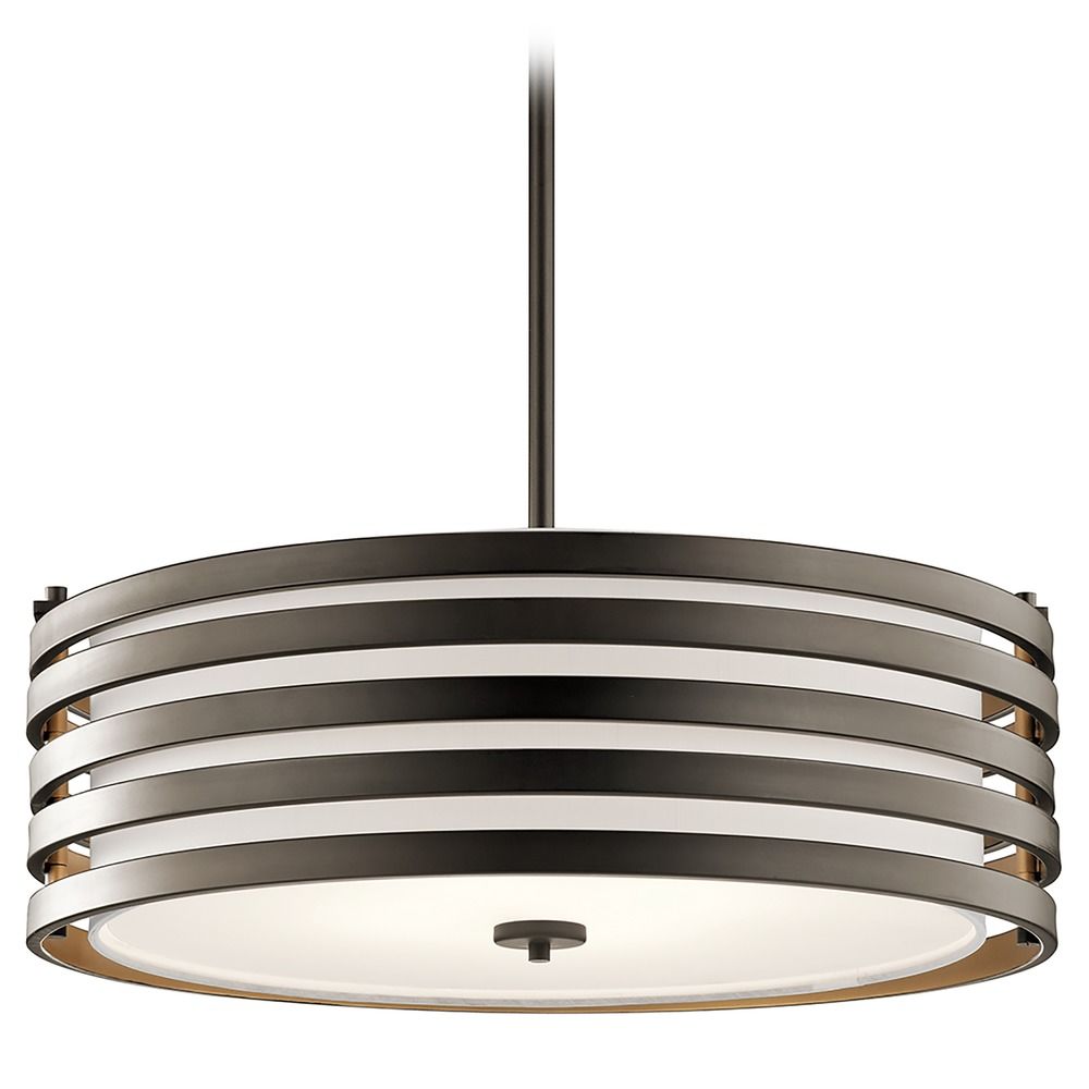 Kichler Lighting Roswell Pendant Light with Drum Shade 43390OZ