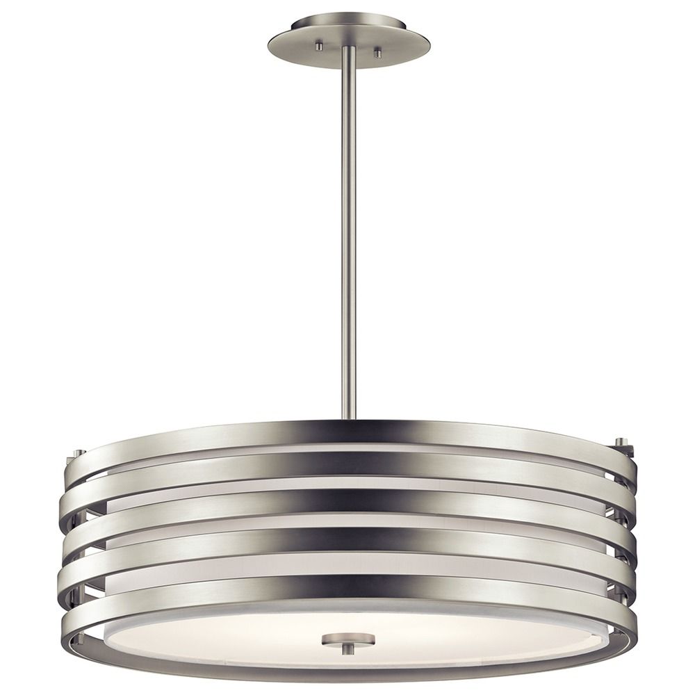 Kichler Lighting Roswell Pendant Light with Drum Shade | 43390NI ...